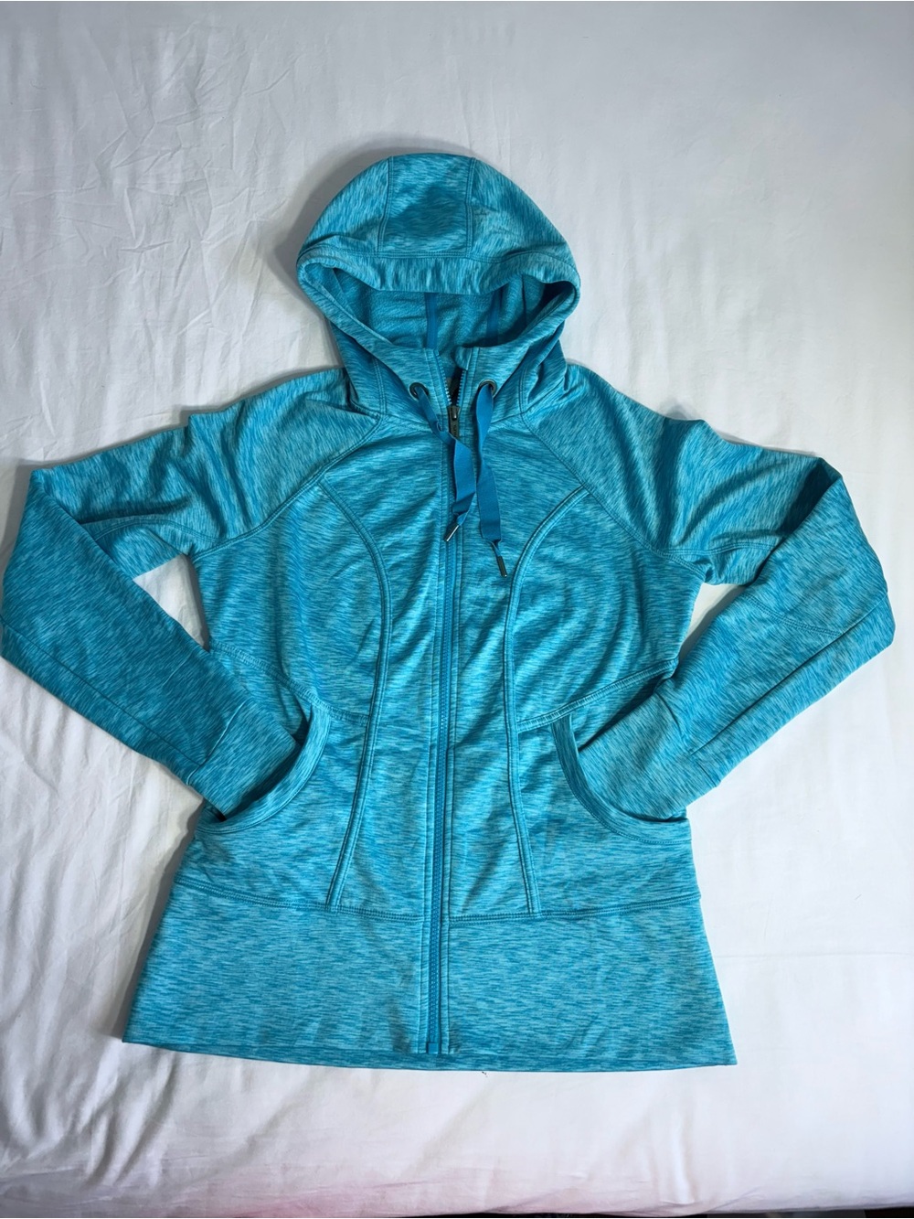Athleta Teal Hooded Zip Jacket